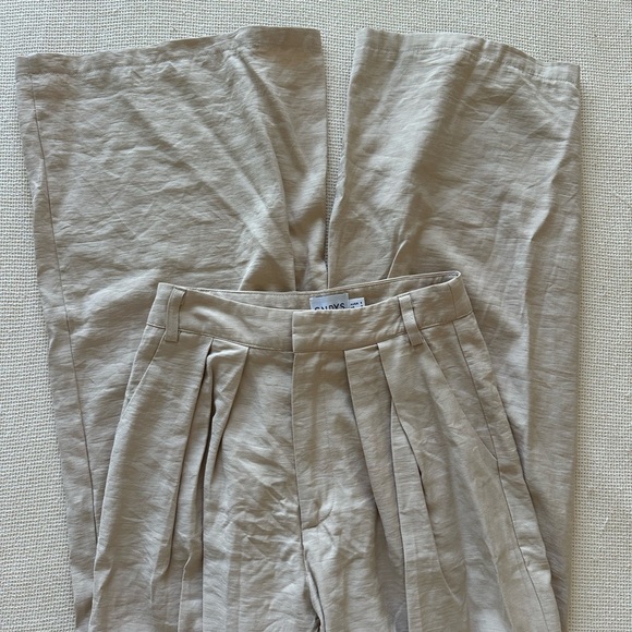 SNDYS REVOLVE Hills Pant Elegant Cream Wide-Leg Linen Pants - Picture 4 of 7